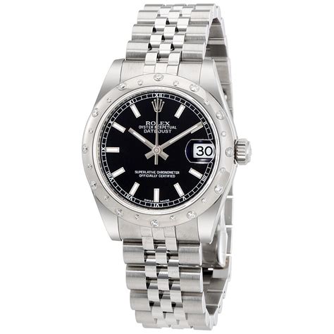 ladies rolex oyster perpetual black dial date jubilee
